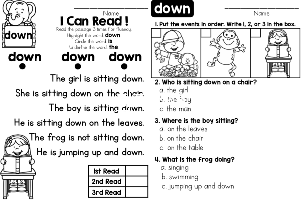 Sight Word Read Comprehension 图片12 Sight Word Read Comprehension 图片11